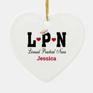 Ornamento De Cerâmica Enfermeiro de Natal Personalizado Enfermeiro LPN