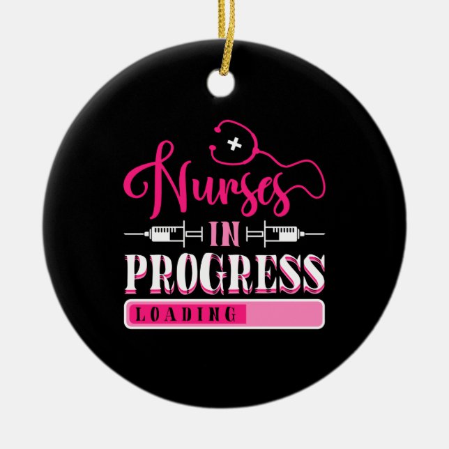 Ornamento De Cerâmica Enfermeiro Em Curso Enfermando Estudante Escolar (Frente)