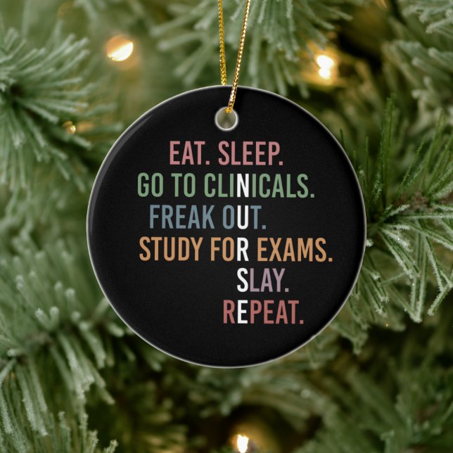 Ornamento De Cerâmica Enfermeiro, estudante de Enfermeiro, Enfermeiro, E (Árvore)