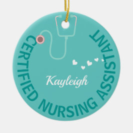 Ornamento De Cerâmica Enfermeiro personalizado CNA - estetoscópio
