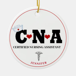 Ornamento De Cerâmica Enfermeiro Personalizado da CNA Natal