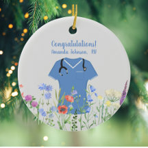 Enfermeiro Personalizado RN LPN Escrubos Azuis