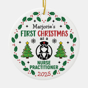 Ornamento De Cerâmica Enfermeiro - Primeiro Natal Personalizado