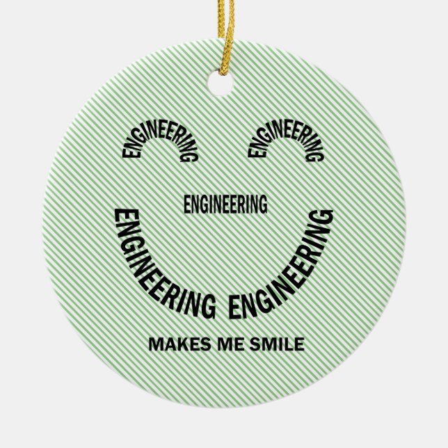 Ornamento De Cerâmica Engenharia me faz sorrir (Frente)