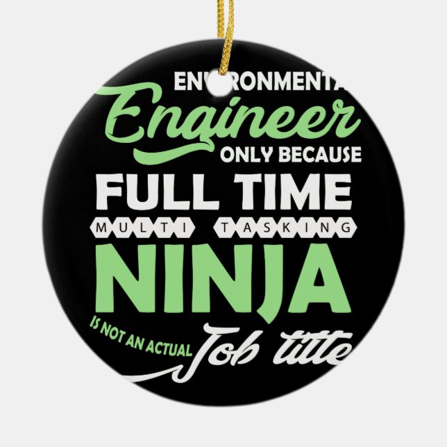 Ornamento De Cerâmica Engenheiro Ambiental Apenas Devido Ao Tempo De Che (Frente)