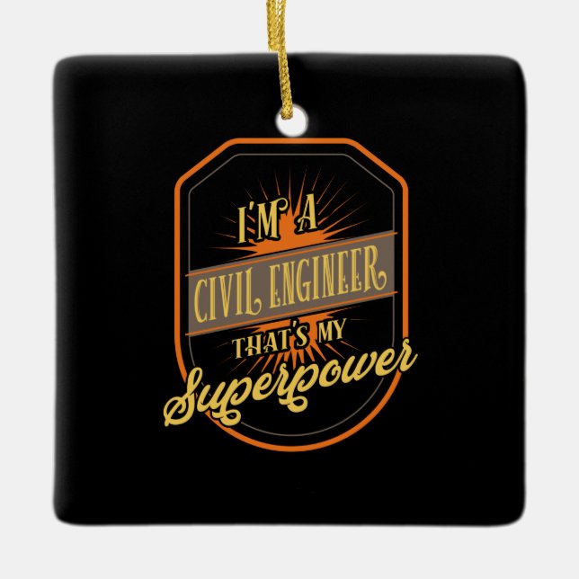 Ornamento De Cerâmica Engenheiro Civil (Frente)