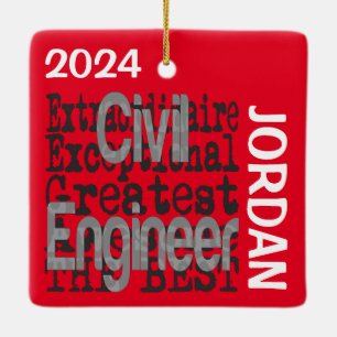 Ornamento De Cerâmica Engenheiro Civil Extraordinário PERSONALIZADO