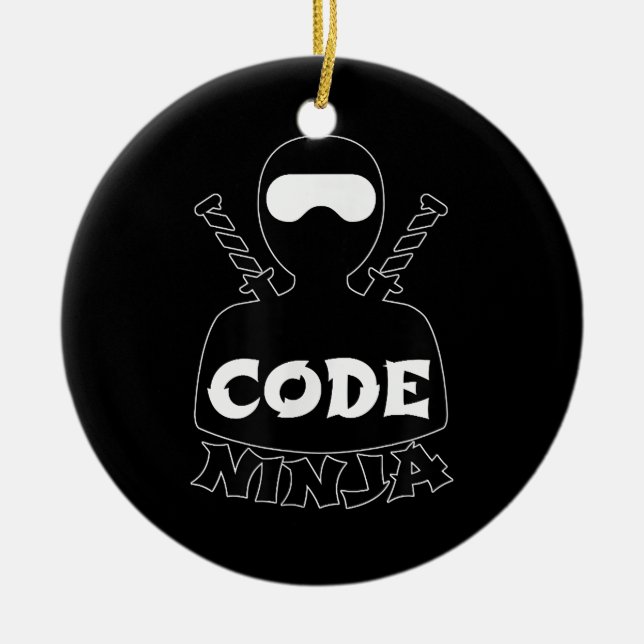 Ornamento De Cerâmica Engenheiro de Codificação de Computadores Ninja -  (Frente)