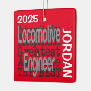 Ornamento De Cerâmica Engenheiro de Locomotive Extraordinário PERSONALIZ