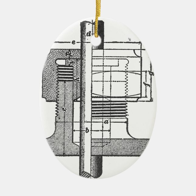 Ornamento De Cerâmica Engenheiro mecânico antigo da ferramenta (Frente)