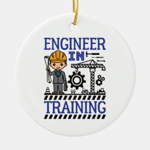 Ornamento De Cerâmica Engenheiro no treinamento Boys STEM