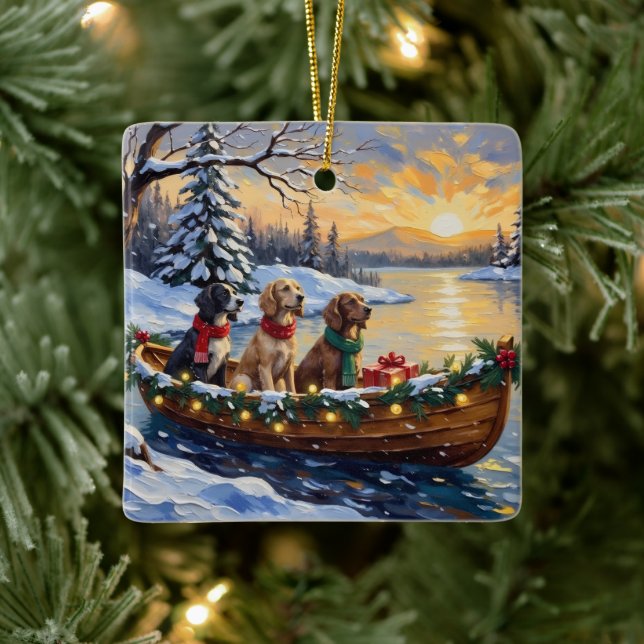 Ornamento De Cerâmica English Setter Christmas Boat Holiday (Árvore)