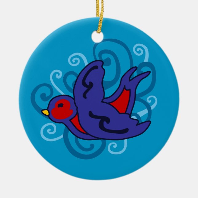 Ornamento De Cerâmica Engolir suave (Frente)