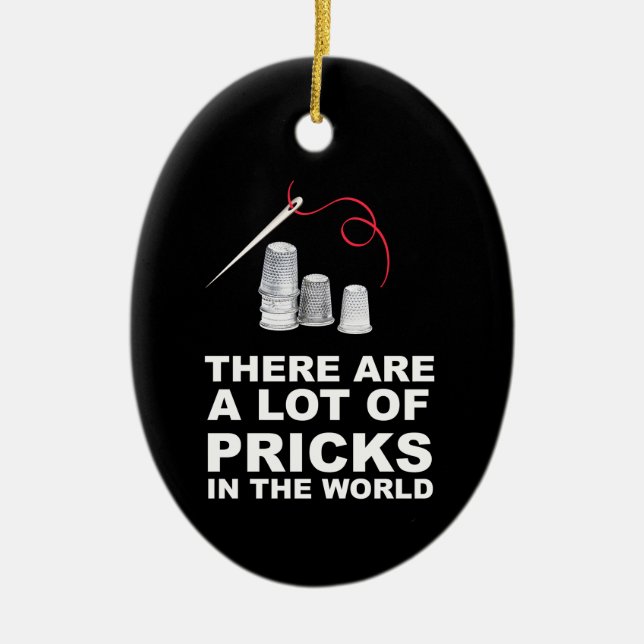 Ornamento De Cerâmica Engraçada cola de presentes, picadas no mundo (Frente)
