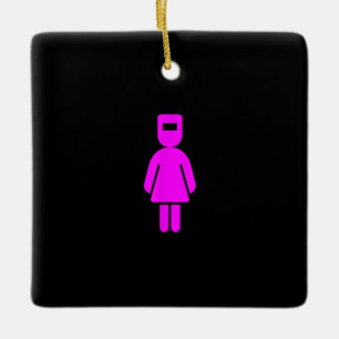 Ornamento De Cerâmica Engraçada Menina Lady Mulher Soldadora Máscara