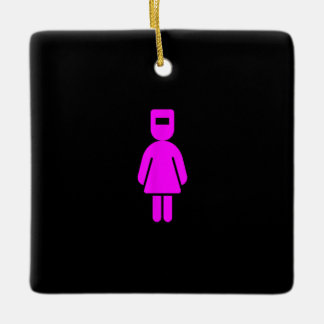 Ornamento De Cerâmica Engraçada Menina Lady Mulher Soldadora Máscara