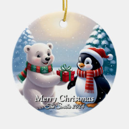 Ornamento De Cerâmica Engraçado, Bonito, Foto da Família ModernaOrnament