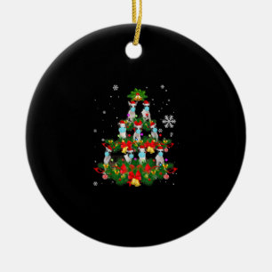Ornamento De Cerâmica Engraçado Boston Terrier Christmas Tree Dog Mask