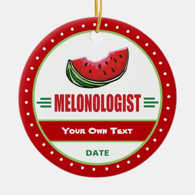 Ornamento De Cerâmica Engraçado Eu Adoro Melancia (Frente)