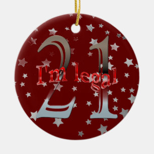 Ornamento De Cerâmica Engraçado eu sou Natal legal do vermelho das