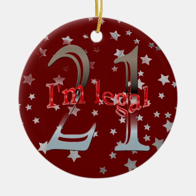 Ornamento De Cerâmica Engraçado eu sou Natal legal do vermelho das (Frente)