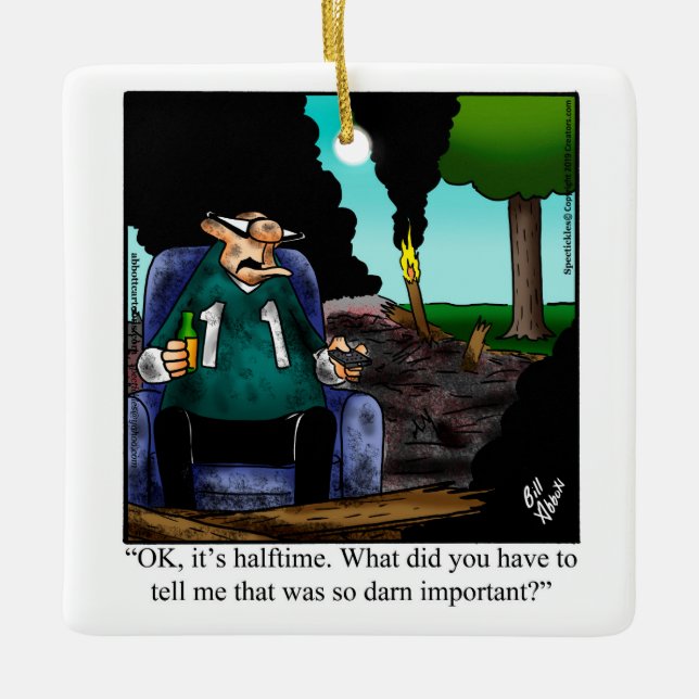 Ornamento De Cerâmica Engraçado Futebol Fan Humor (Frente)