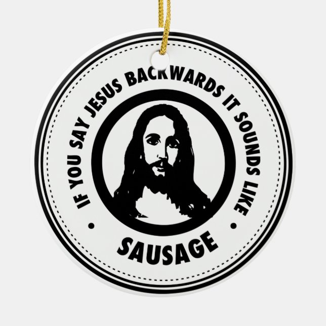 Ornamento De Cerâmica Engraçado Jesus (Frente)