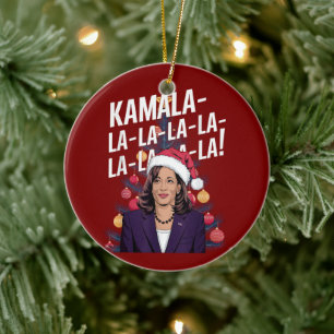 Ornamento De Cerâmica Engraçado Kamala Harris Natal Holiday Kamala-la-la