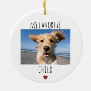 Ornamento De Cerâmica Engraçado Meu Cão Personalizado de Foto do Filho 2
