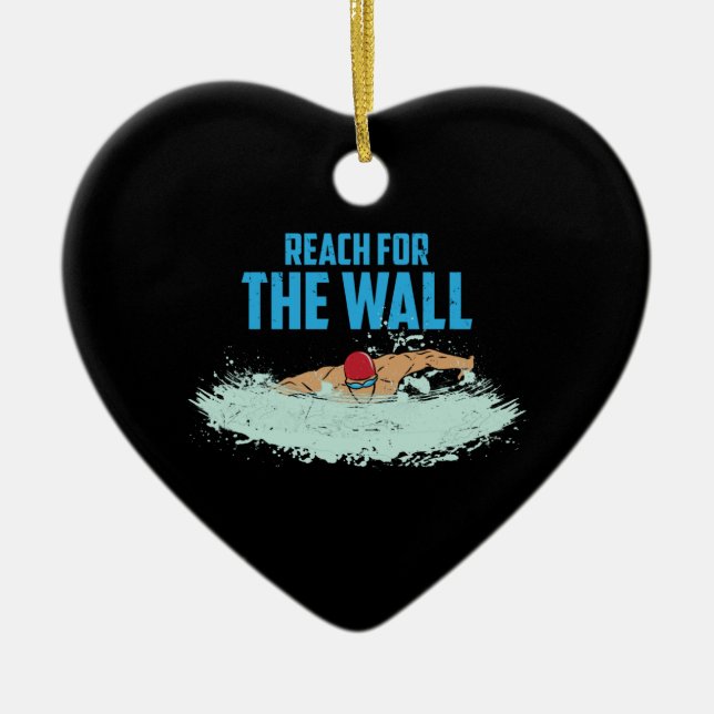 Ornamento De Cerâmica Engraçado Nadação Cotação Swimmer Gift (Frente)