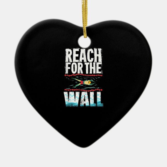 Ornamento De Cerâmica Engraçado Nadar Presente Um Design de Nadador (Frente)