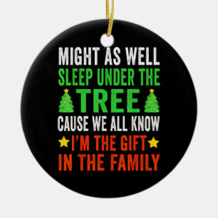 Ornamento De Cerâmica Engraçado Natal Crianças de Natal Pijamas Meninas 