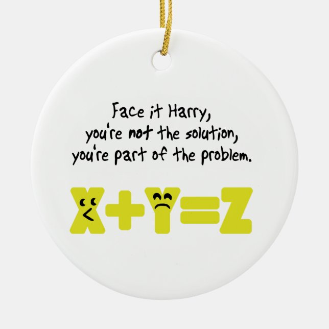 Ornamento De Cerâmica Engraçado problema matemático (Frente)