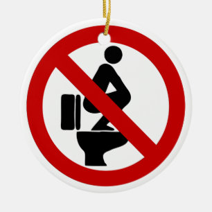 Ornamento De Cerâmica Engraçado sem pés no assento ⚠ símbolo tailandês ⚠