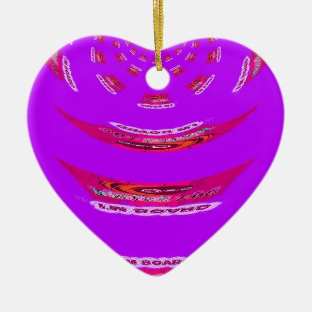 Ornamento De Cerâmica Engraçado, sinto sua falta, estou entediado (Frente)