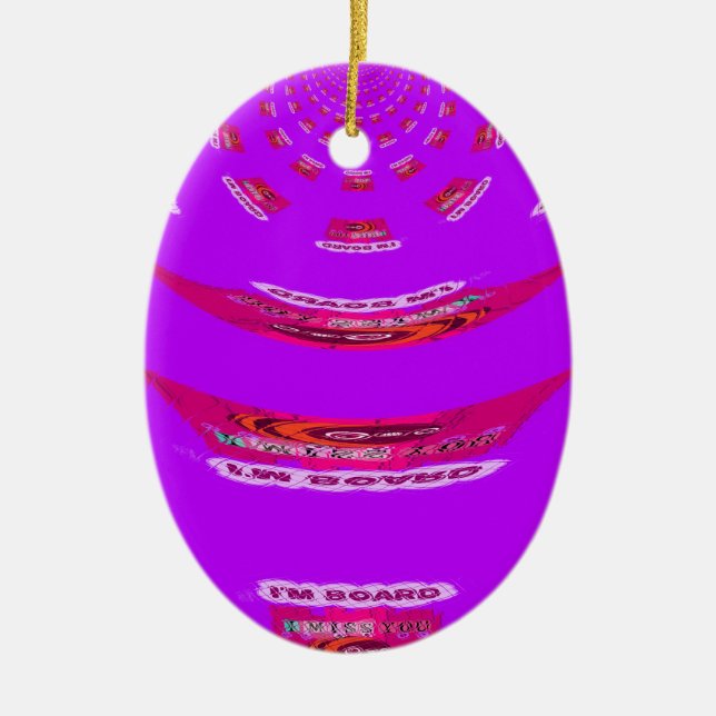 Ornamento De Cerâmica Engraçado, sinto sua falta, estou entediado (Frente)