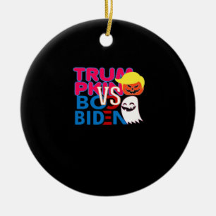 Ornamento De Cerâmica Engraçado Trumpkin Vs Boo Biden Design Classe Hall