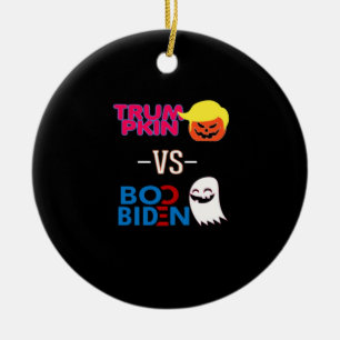 Ornamento De Cerâmica Engraçado Trumpkin Vs Boo Biden Design Classe Hall