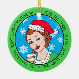 Ornamento De Cerâmica Engraçado Vinho Humor Retro Natal