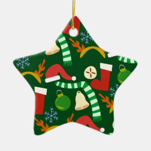 Ornamento De Cerâmica Engrenagem Feriada Festa de Natal Bonita