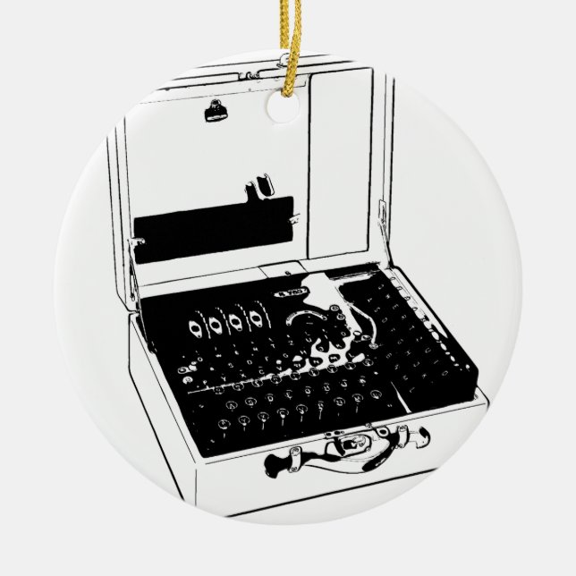 Ornamento De Cerâmica Enigma Machine Cryptography World War II (Frente)