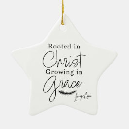 Ornamento De Cerâmica Enraizado no Cristo Crescendo no Natal Grace