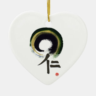Ornamento De Cerâmica Enso - Kanji para a benevolência