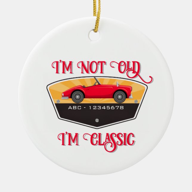 Ornamento De Cerâmica Entusiasta Automático Vintage (Frente)