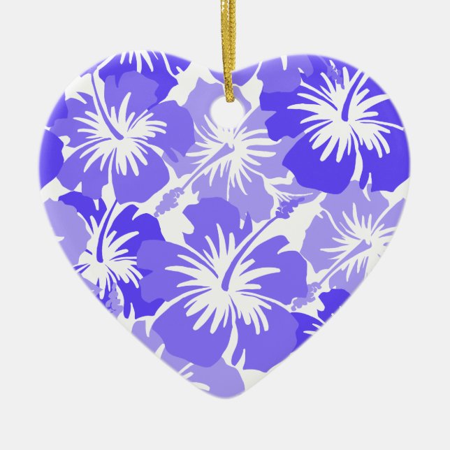 Ornamento De Cerâmica Epic Hibiscus Hawaiian Floral Aloha Shirt Impressã (Frente)