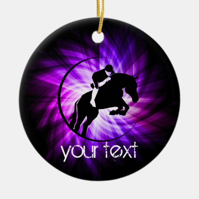 Ornamento De Cerâmica Equestre Roxo (Frente)