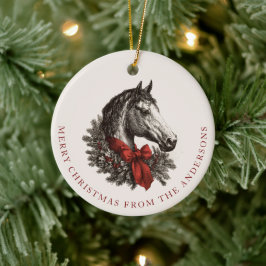 Ornamento De Cerâmica Equestrian Christmas Horse Festive Vintage Holiday