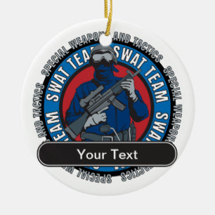 Ornamento De Cerâmica Equipa SWAT feita sob encomenda