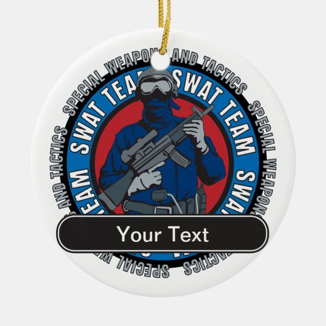 Ornamento De Cerâmica Equipa SWAT feita sob encomenda (Frente)