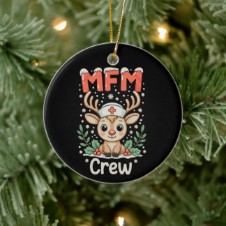 Ornamento De Cerâmica Equipe de Enfermeira MFM Rena de Natal Festa de Na